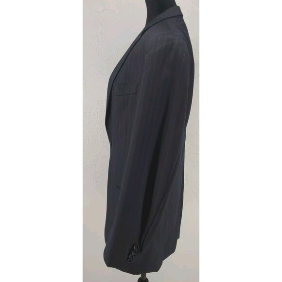 Brooks Brother 100% Wool Navy Pinstripe Two Button Blazer Sport Coat Jacket Trad - Picture 2 of 7